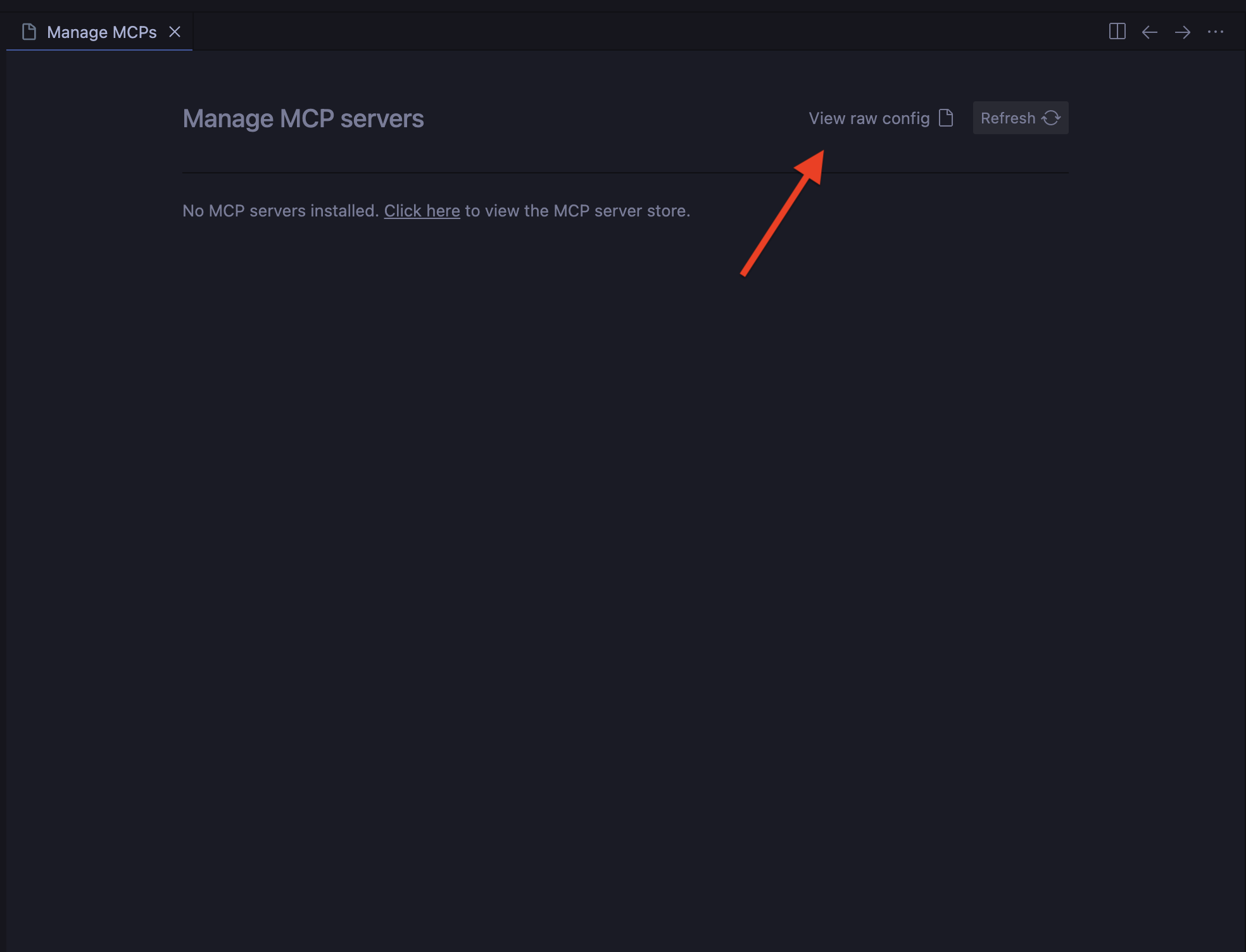Click View raw config