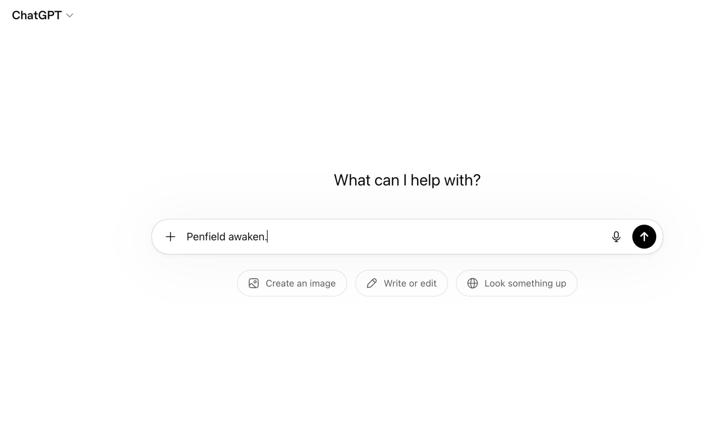 Typing Penfield Awaken in ChatGPT