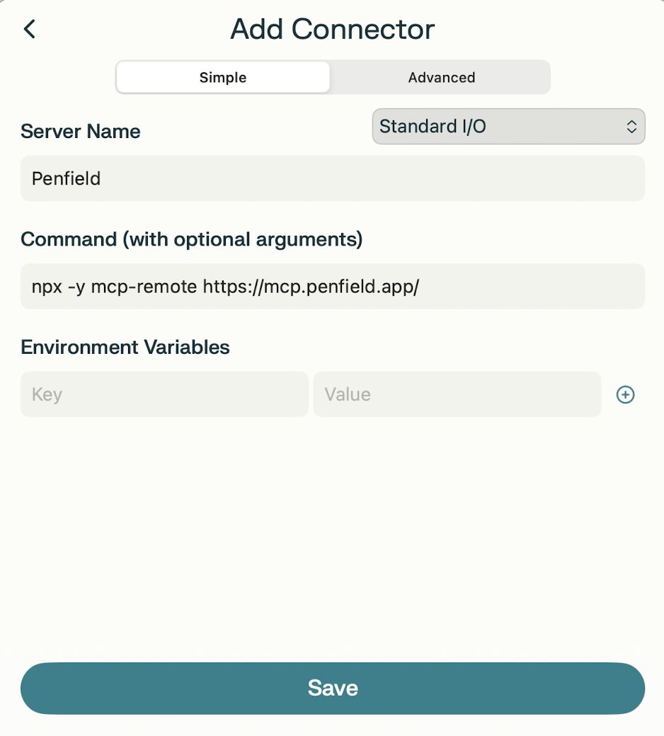 Simple configuration view